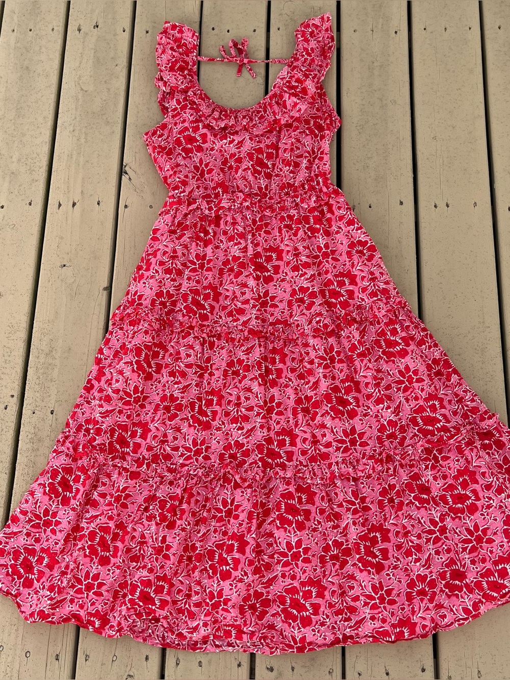 J crew dress midi floral tiered size 8